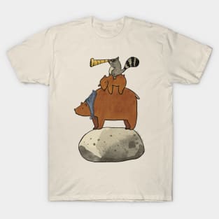 Bears and Racoon in a Quest T-Shirt